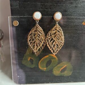 Gold Leaf Dangle Earrings